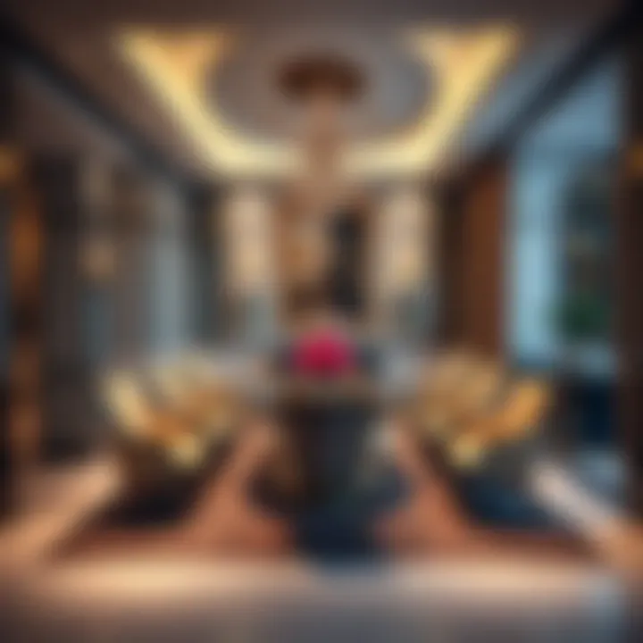 Exquisite Dining Room in a Luxury Villa Elegant dining room in a luxury villa featuring exquisite decor