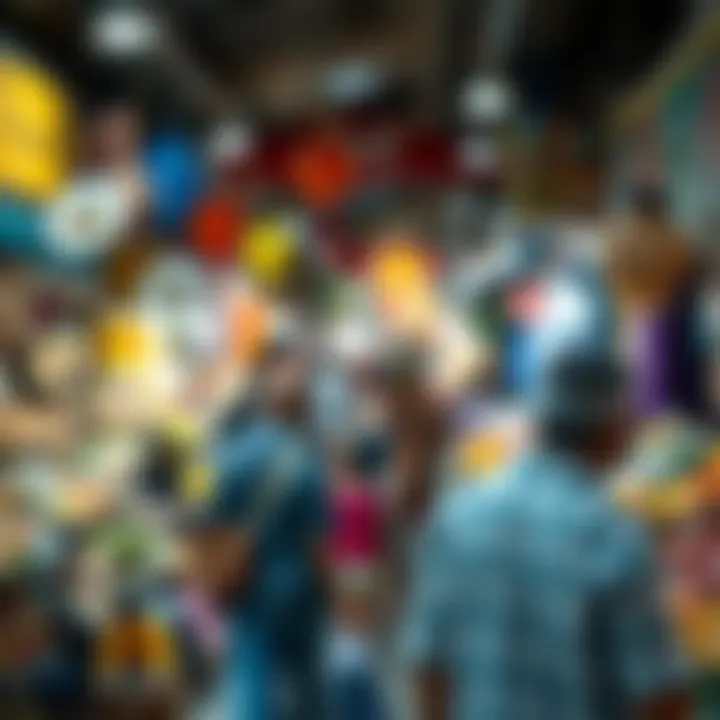 A bustling market scene in ضاحية مويلح highlighting local culture