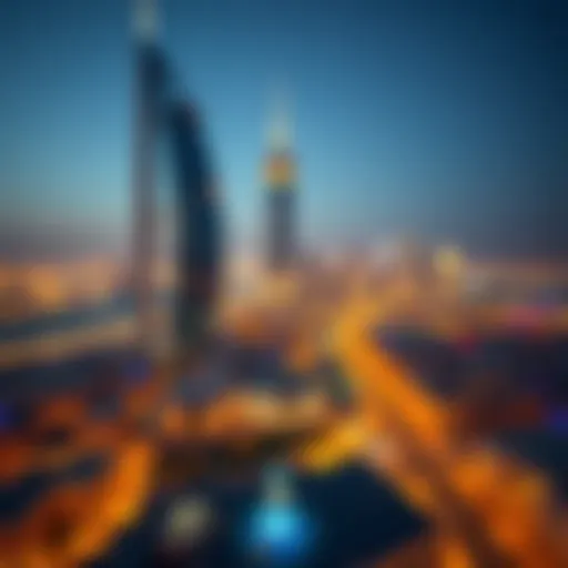 Aerial view showcasing the Noora Tower against the Dubai skyline