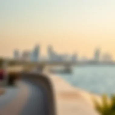 Vibrant Corniche views with the city skyline in the background