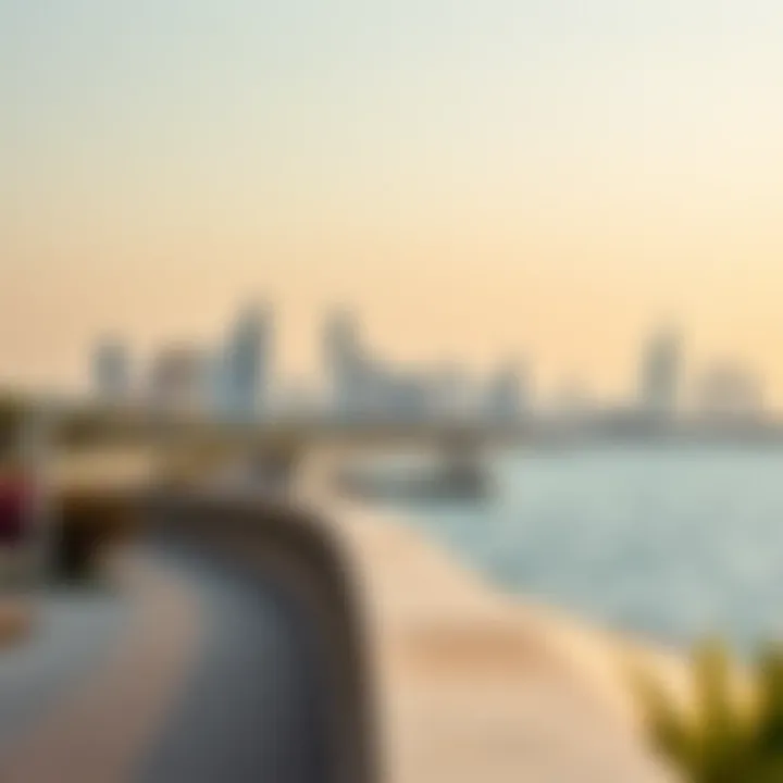 Vibrant Corniche views with the city skyline in the background