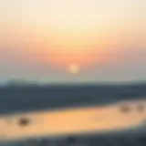 Serene private beach sunset