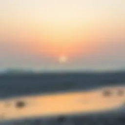 Serene private beach sunset