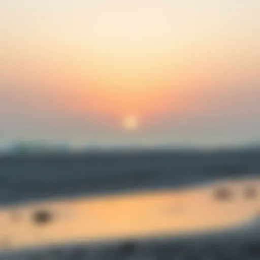 Serene private beach sunset