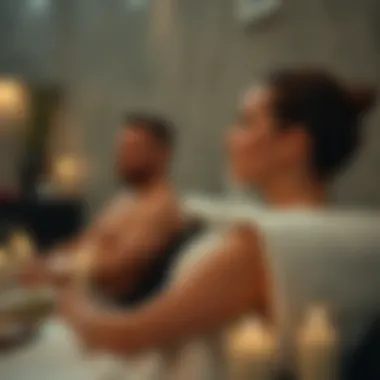 Couple enjoying spa treatment