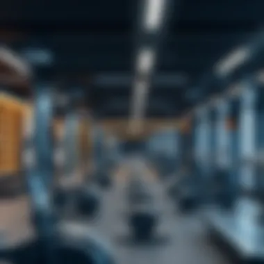 High-End Fitness Center Interior Interior of a high-end fitness center showcasing advanced equipment