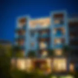 Striking Facade of a Contemporary Apartment Modern apartment exterior in Al Rashidiya