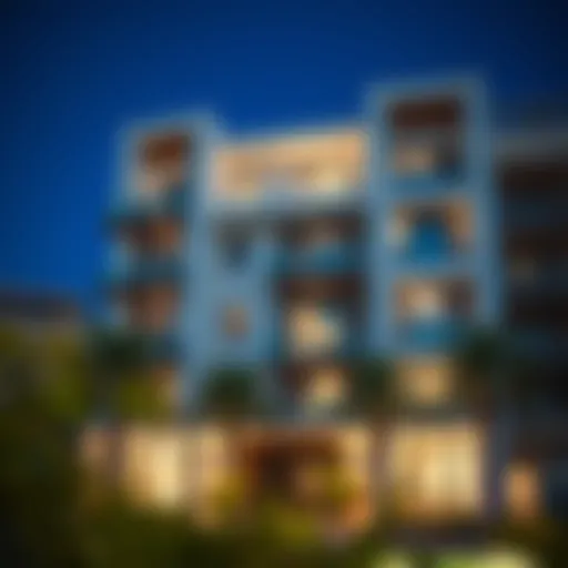 Striking Facade of a Contemporary Apartment Modern apartment exterior in Al Rashidiya