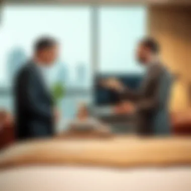 Negotiation in Room Rentals Two individuals engaged in a negotiation for a room rental in Dubai.