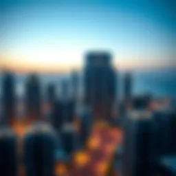 Panoramic view of Jumeirah Lake Towers skyline