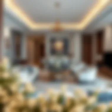 Elegant Interiors in The Acres Dubai Residences Luxurious interiors of a residential unit in The Acres Dubai, highlighting elegance and comfort.