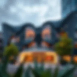 Stunning exterior view of the Butterfly Building showcasing its unique architectural design