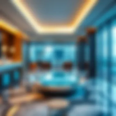 Modern Amenities within the Crystal Blue Building Interior amenities of the Crystal Blue Building highlighting modern facilities