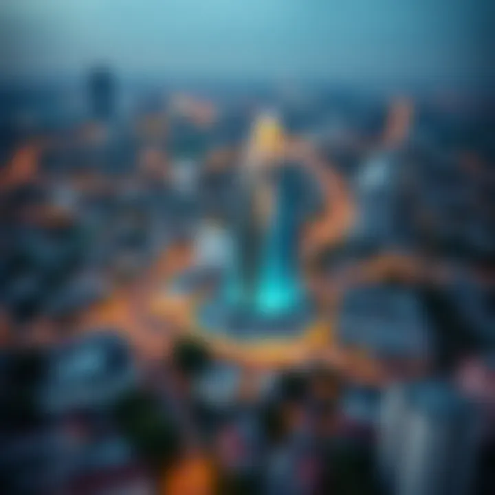 Surrounding Tecom Neighborhood of Crystal Blue Building Panoramic view of Tecom neighborhood surrounding the Crystal Blue Building