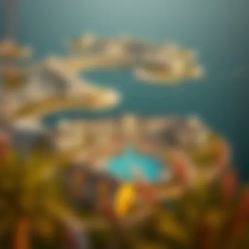 Stunning aerial view of the Damac Lagoons featuring the Nice Cluster