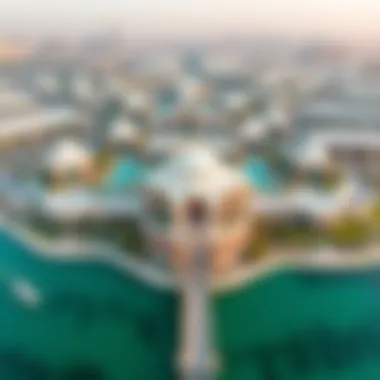 Aerial view of Barjeel Abu Dhabi showcasing its iconic architecture