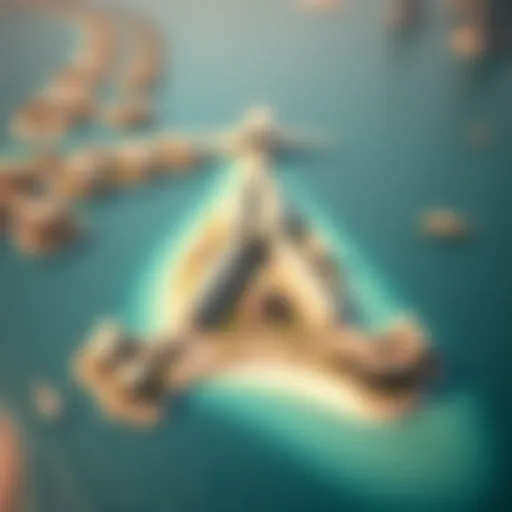 Aerial view of Palm Island showcasing its unique palm-shaped design