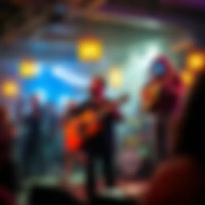 Vibrant Live Music at the Venue A vibrant live music performance at the Irish Village