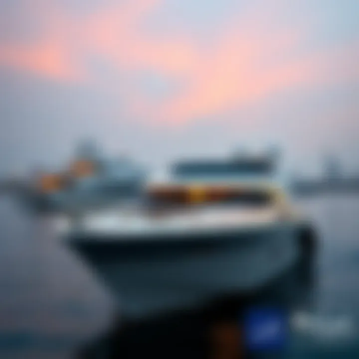 Luxury Vessels at Jaddaf Luxurious boat ready for a waterfront ride