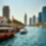Scenic view of Jaddaf waterfront with boats