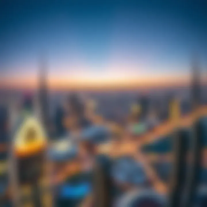 Breathtaking Dubai Skyline from Jumeirah Falcon Panoramic view of Dubai skyline from the Jumeirah Falcon