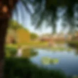 A panoramic view of Al Barsha Pond Park showcasing lush greenery and tranquil waters