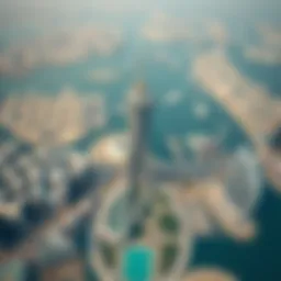 Aerial view of the Pearl Tower showcasing its unique architectural design.