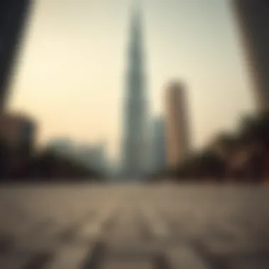 Ground-Level View of the Pearl Tower's Grandeur Ground-level perspective of the Pearl Tower highlighting its grandeur.