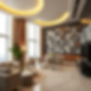 Luxurious Living Space Inside the Pearl Tower Interior rendering of a luxury apartment in the Pearl Tower reflecting modern living.