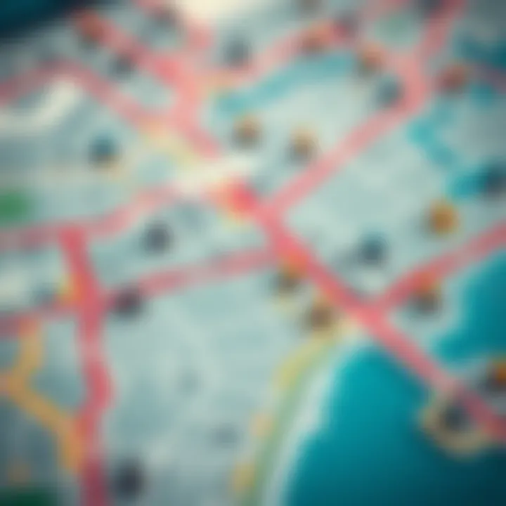 Detailed map showcasing the Red Line stations