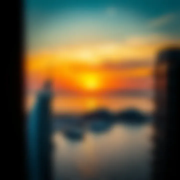 Stunning Sunset Over Palm Jumeirah Breathtaking view of Palm Jumeirah at sunset