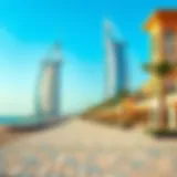 Stunning beachfront view of Umm Suqeim with the iconic Burj Al Arab in the background