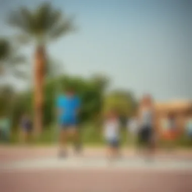 Families enjoying recreational activities at Warqa Park