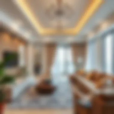 Spacious family room with cozy decor