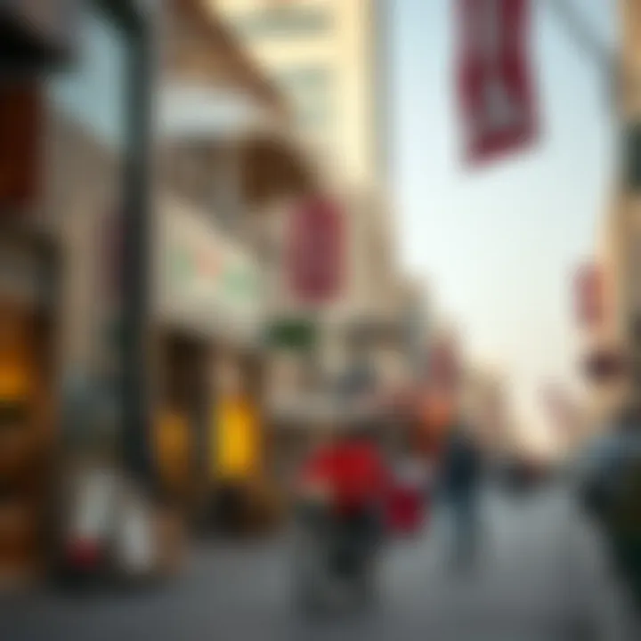Commercial Life on Hamdan Street A bustling commercial scene along Hamdan Street with shops and eateries
