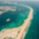 Aerial view of Jebel Ali Beach showcasing its pristine coastline