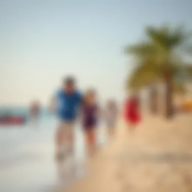 Recreation at Jebel Ali Beach Families enjoying recreational activities at Jebel Ali Beach