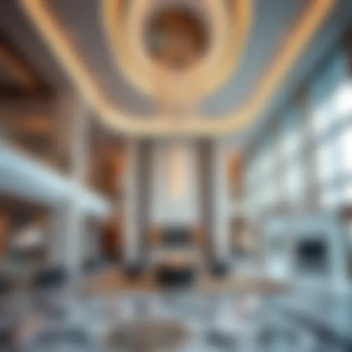Luxurious lobby area of the Juma Al Majid Building emphasizing modern design