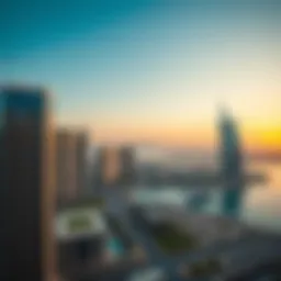 A panoramic view of Abu Dhabi's skyline showcasing modern architecture