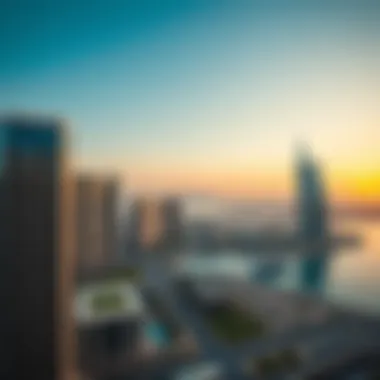 A panoramic view of Abu Dhabi's skyline showcasing modern architecture