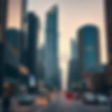 Dynamic business district in Dubai emphasizing economic opportunities