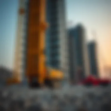 Construction site featuring advanced technology and equipment.