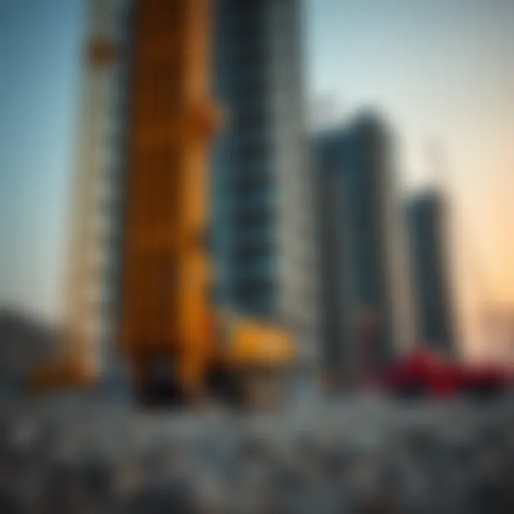 Construction site featuring advanced technology and equipment.