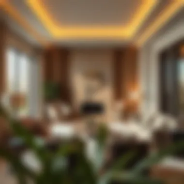 Elegant Interior of a Mamzar Chalet Luxurious chalet interior showcasing elegant design
