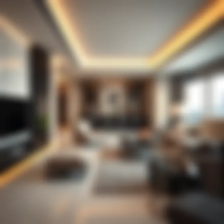 Luxurious living room interior of Marina Suites