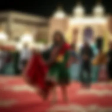 Cultural Dance Performance at National Day Traditional dancers showcasing Emirati culture at a National Day event