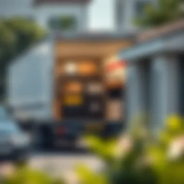 A well-organized moving truck ready for relocation.