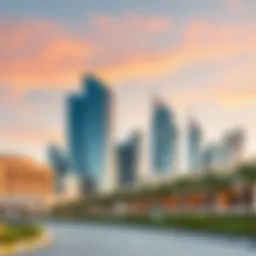 A vibrant skyline representing the modern architecture of the UAE.