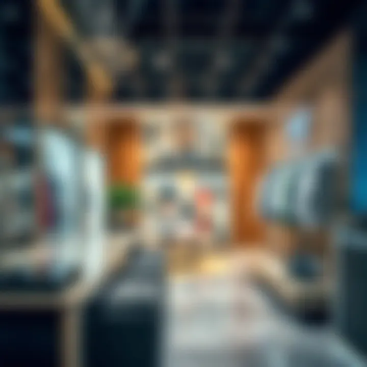 Diverse range of products in a chic outlet store