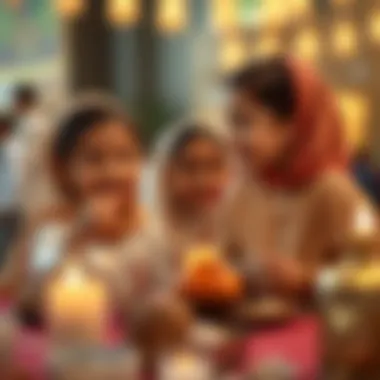 Children participating in Ramadan festivities